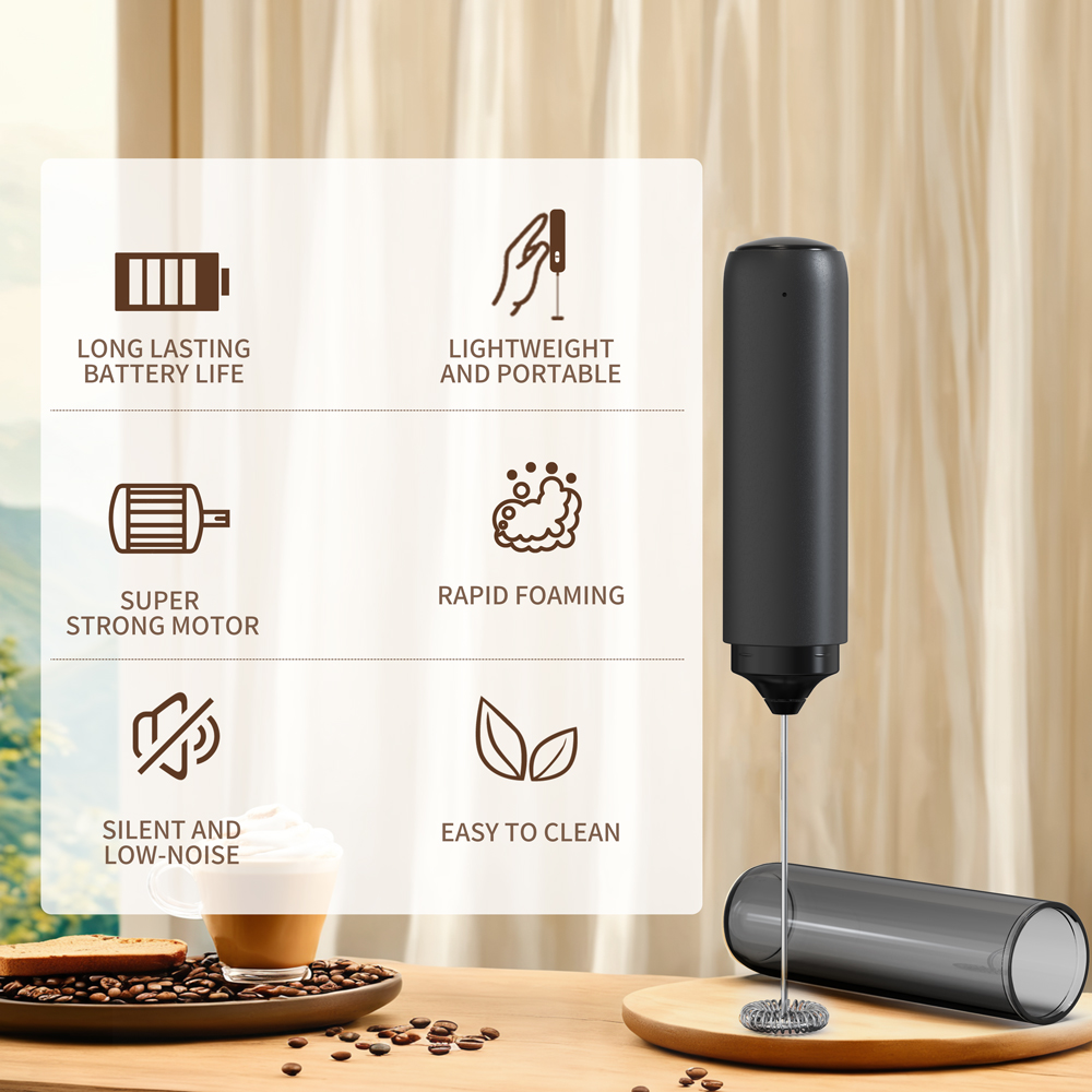 Electric Milk Frother Handheld - خلاط يدوي قوي للمطبخ، جهاز صنع